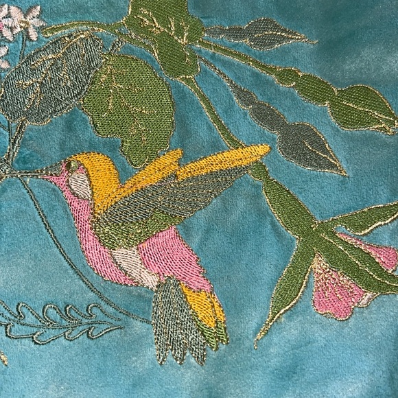 Powder UK Hummingbird luxury velvet embroidered pouch w/tassel-2 available-NWT - Picture 7 of 16